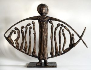 En skulptur af Issa Kazah med titlen: Nadver.